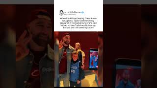 Taylor Swift photobombs a kid asking Travis Kelce for a photo #taylorswift