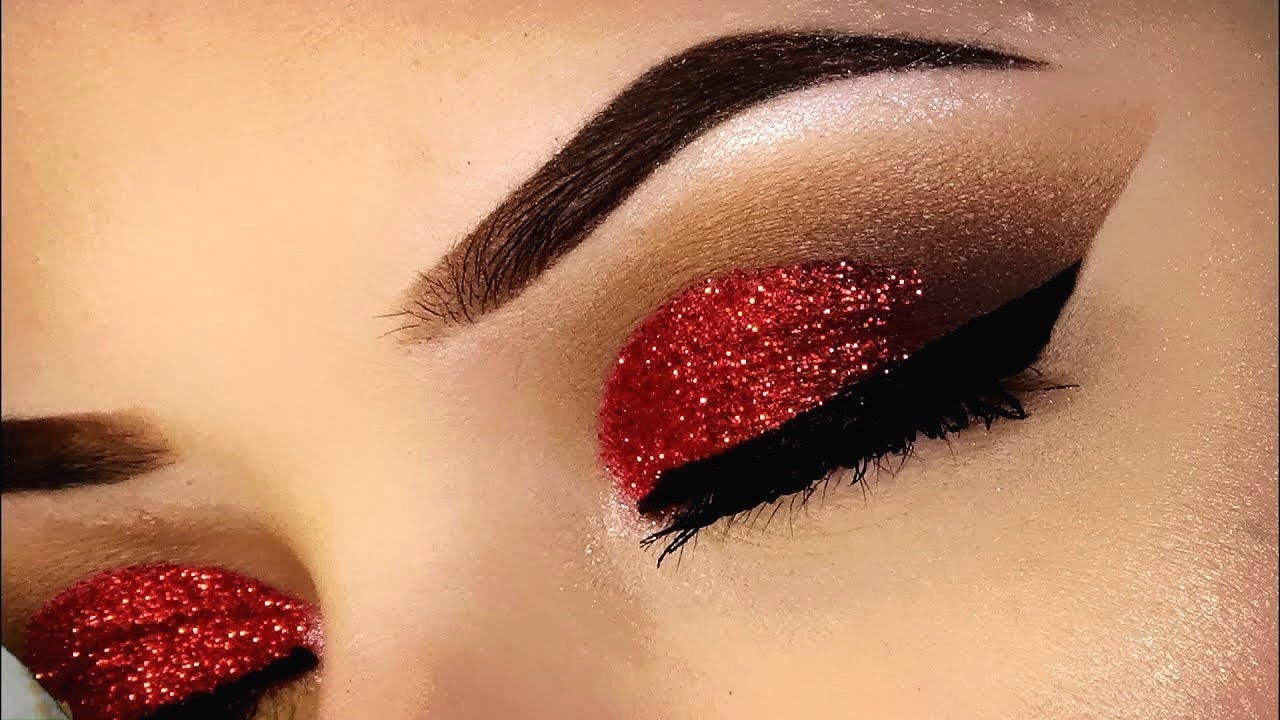 Cut Crease MARRONE e ROSSO GLITTERATO | Trucco Natale 2018 | Makeup Tutorial | SweetMakeup ♥ - YouTube