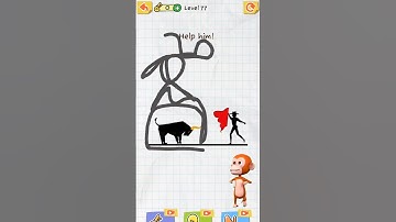 Draw 2 Save level #77 #shorts 💥🧐🥺