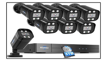 [3TB HDD] Hiseeu 3K 8ch Wired Security Camera System with Vehicle/Human Detection Home CCTV Camera
