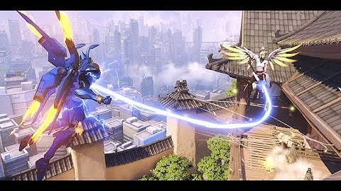 [Overwatch] Hanamura defense on Pharah (with Mercy support)