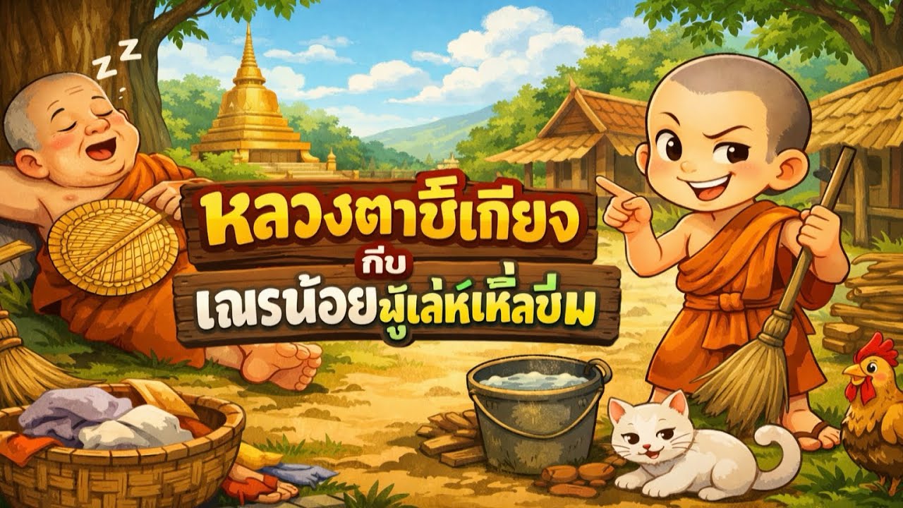 เณรน้อยผู้เล่ห์เหลี่ยม 🌟หลวงตาขี้เกียดกับเณรน้อยผู้เลห์เหลี่ยม🌟#นิทานก่อนนอน #นิทานพื้นบ้าน #นิทาน ￼