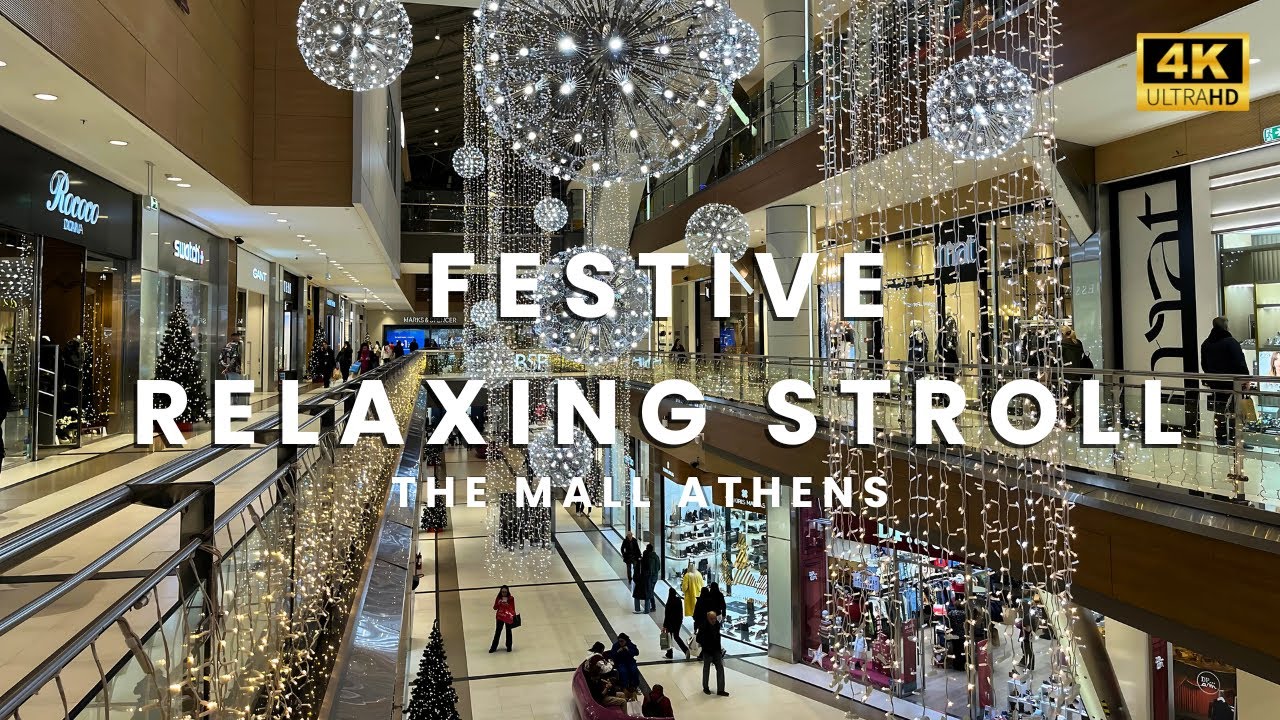 A Cozy Christmas Stroll 🌟🎅 Through The Mall Athens | Athens, Greece [4K]