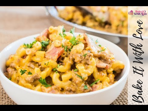 Homemade Bacon Cheeseburger Hamburger Helper | Bake It With Love