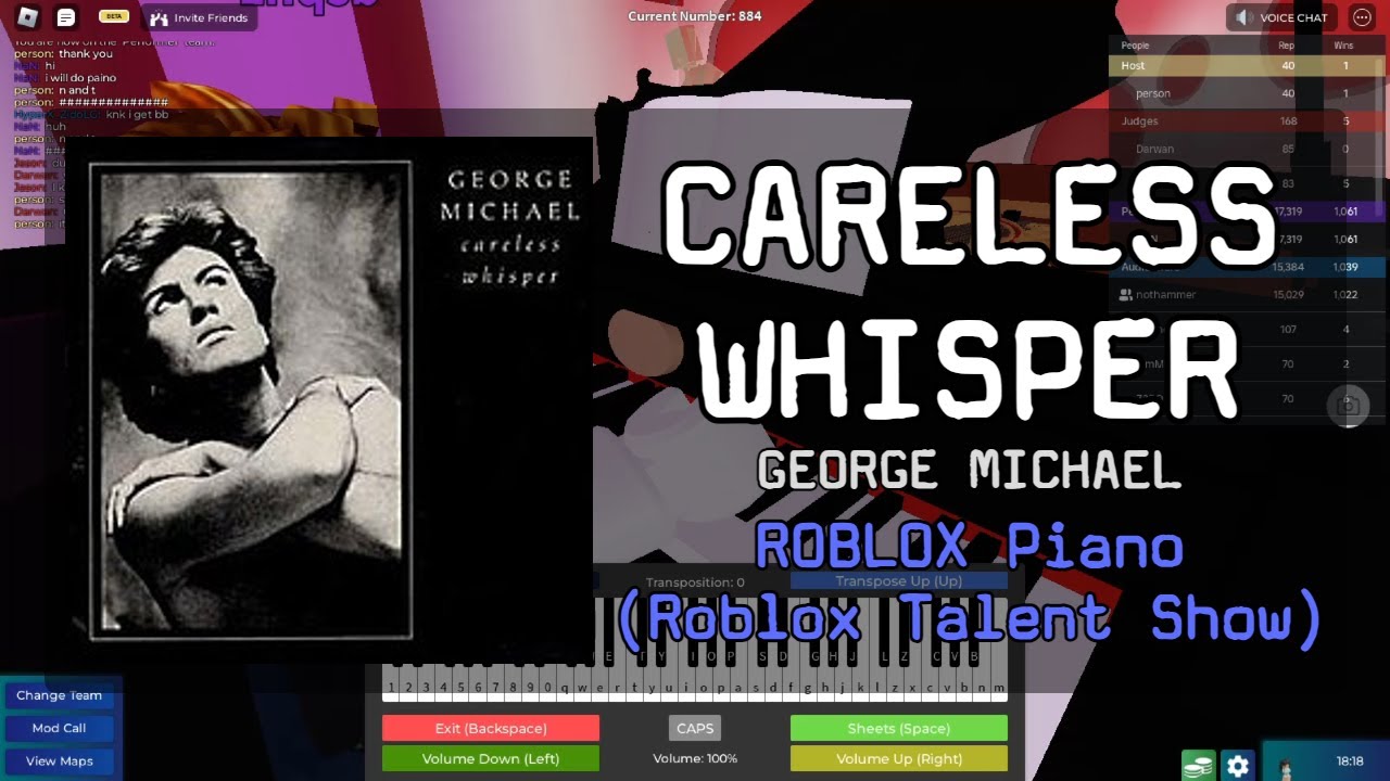 Careless Whisper George Michael Roblox Got Talent ROBLOX Piano 
