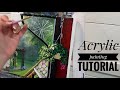 How to paint spider web and fuchsias   acrylic painting tutorial
