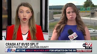 Overturned tractor-trailer closes part of I-81 in Dauphin County