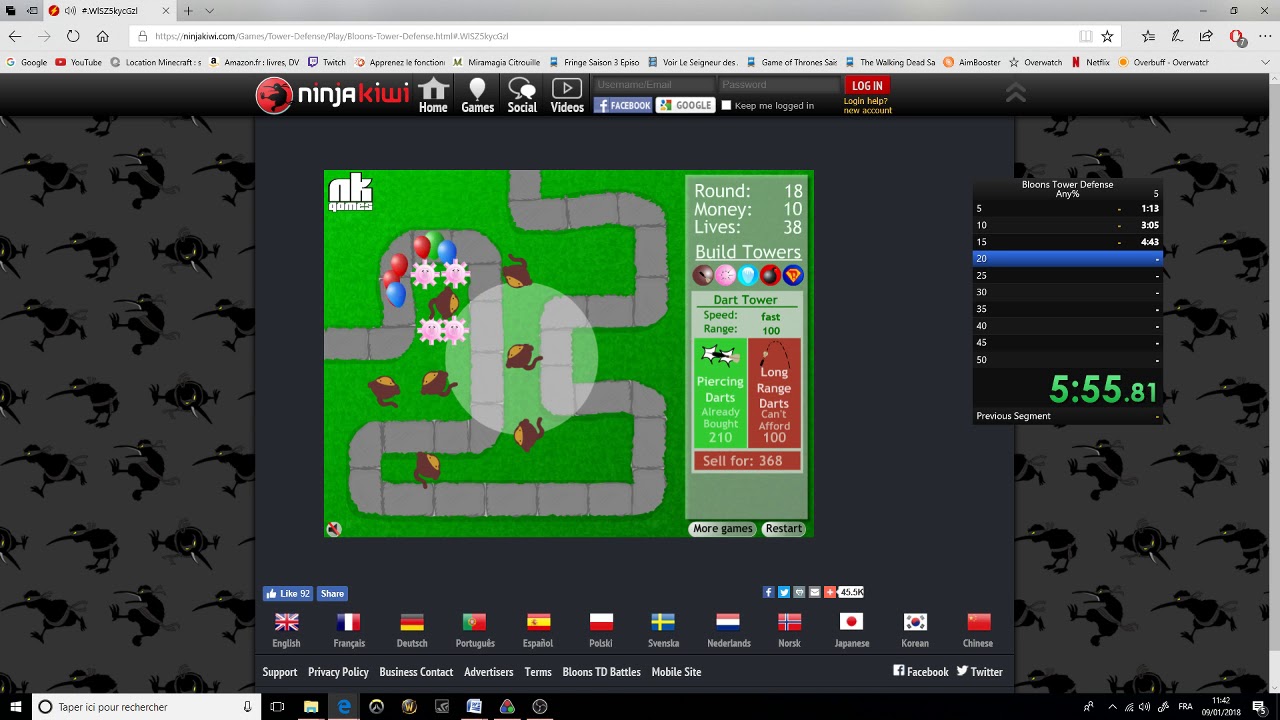 Bloons tower defense speedrun Any in 162920 YouTube