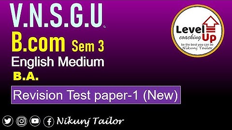 SY BCOM SEM-3 | BA NEW Paper style | VNSGU |#vnsgu #paper_solution