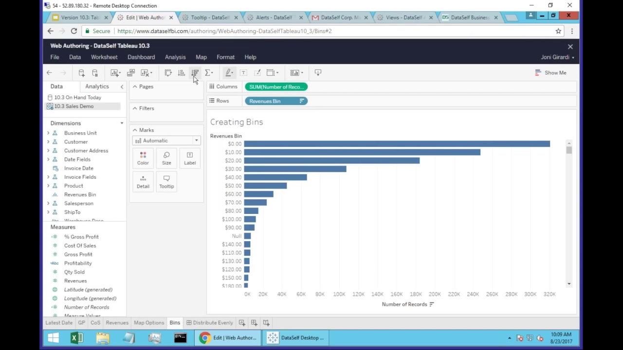 Creating Bins DataSelf / Tableau v10.3 YouTube