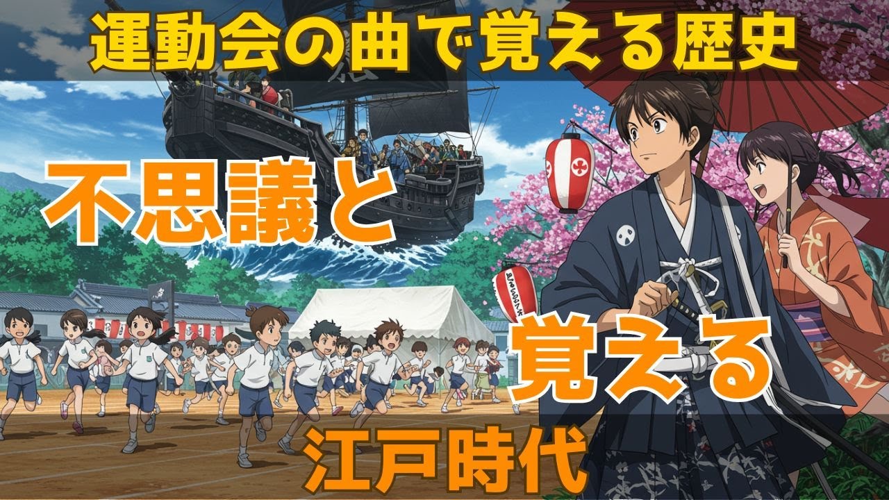 【歴史年号ソング第4弾】運動会の曲で覚える！語呂合わせで楽しく暗記♪江戸時代 Youtube 