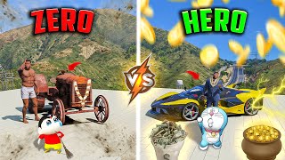 Shinchan😂 & Doraemon Transforming😱 Zero To God Cars💸 Through Amazing Portal🚀 In GTA 5 !  #gta5