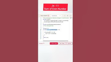Js 11 • Sum of even numbers in Javascript