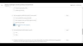 Weekly challenge 4 : Build a professional presence | Coursera quiz answer | Coursera free | Coursera