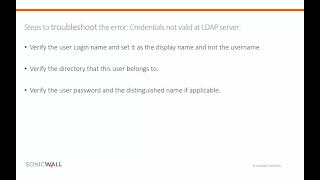 Celebrity How to troubleshoot the error Credentials not valid at LDAP Server Sonciwall Firewall Net Worth