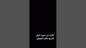 تلاوة من سورة النمل للشيخ ماهر المعيقلي