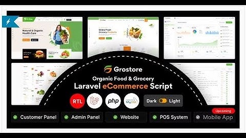 GroStore - Food & Grocery Laravel eCommerce with Admin Dashboard