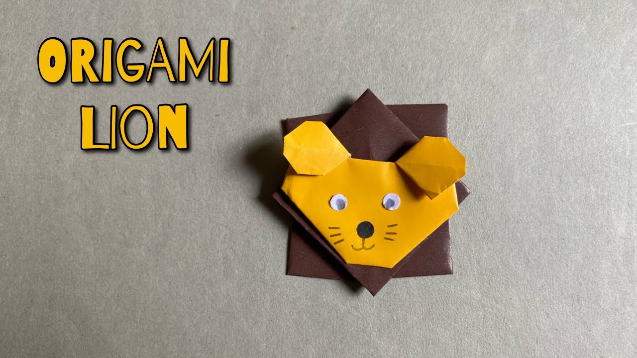 Origami Lion face | How to make a easy paper Lion face - Origami for Beginners | DIY Animals