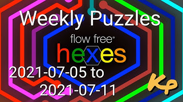Flow Free Hexes - Weekly Puzzles - Tangle Challenge - 2021-07-05 to 11 - July 5th to 11th 2021