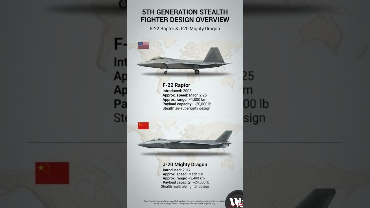 F-22 Raptor and J-20  Design & Technology Overview