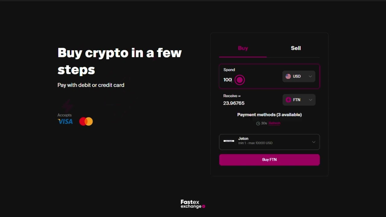 Buy Crypto with a Card on Fastex Exchange | Step-by-Step Tutorial