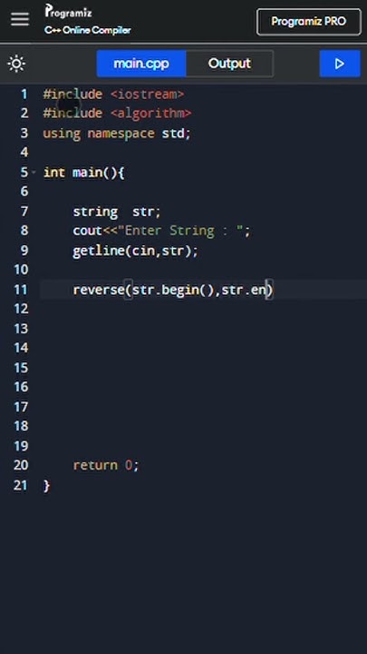 Reverse String in C++|c++ tutorials for beginners #reels #shortvideo# ...