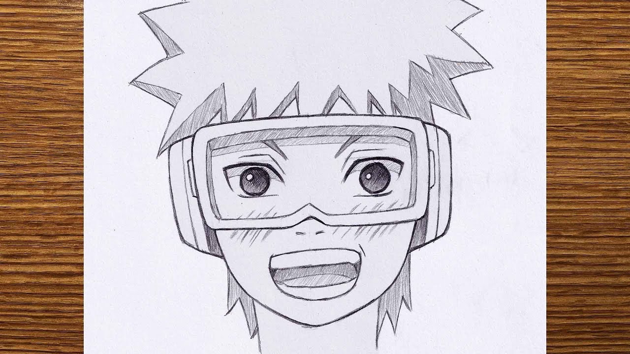 This is Uchiha Obito from Naruto.  Naruto sketch, Naruto drawings, Anime  sketch