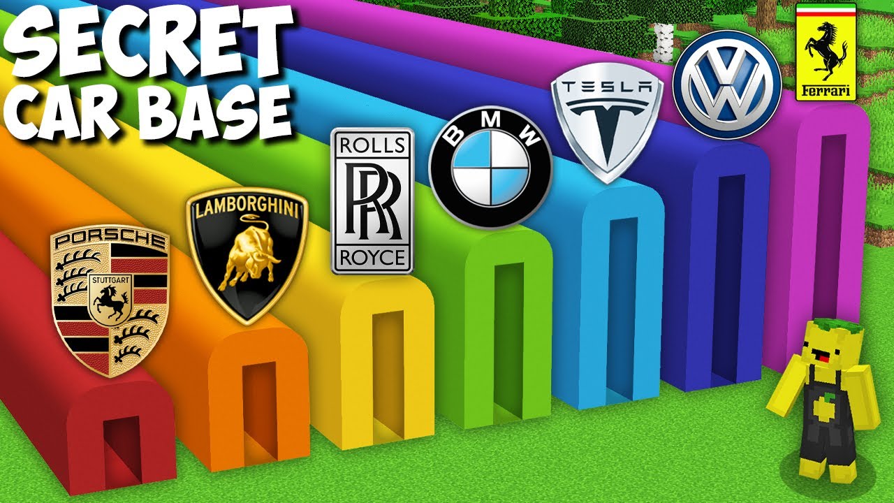 I SURVIVAL in TUNNELS with BEST CAR BRANDS in Minecraft ! RAREST CAR INSIDE BASE !