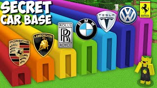 I SURVIVAL in TUNNELS with BEST CAR BRANDS in Minecraft ! RAREST CAR INSIDE BASE ! screenshot 4