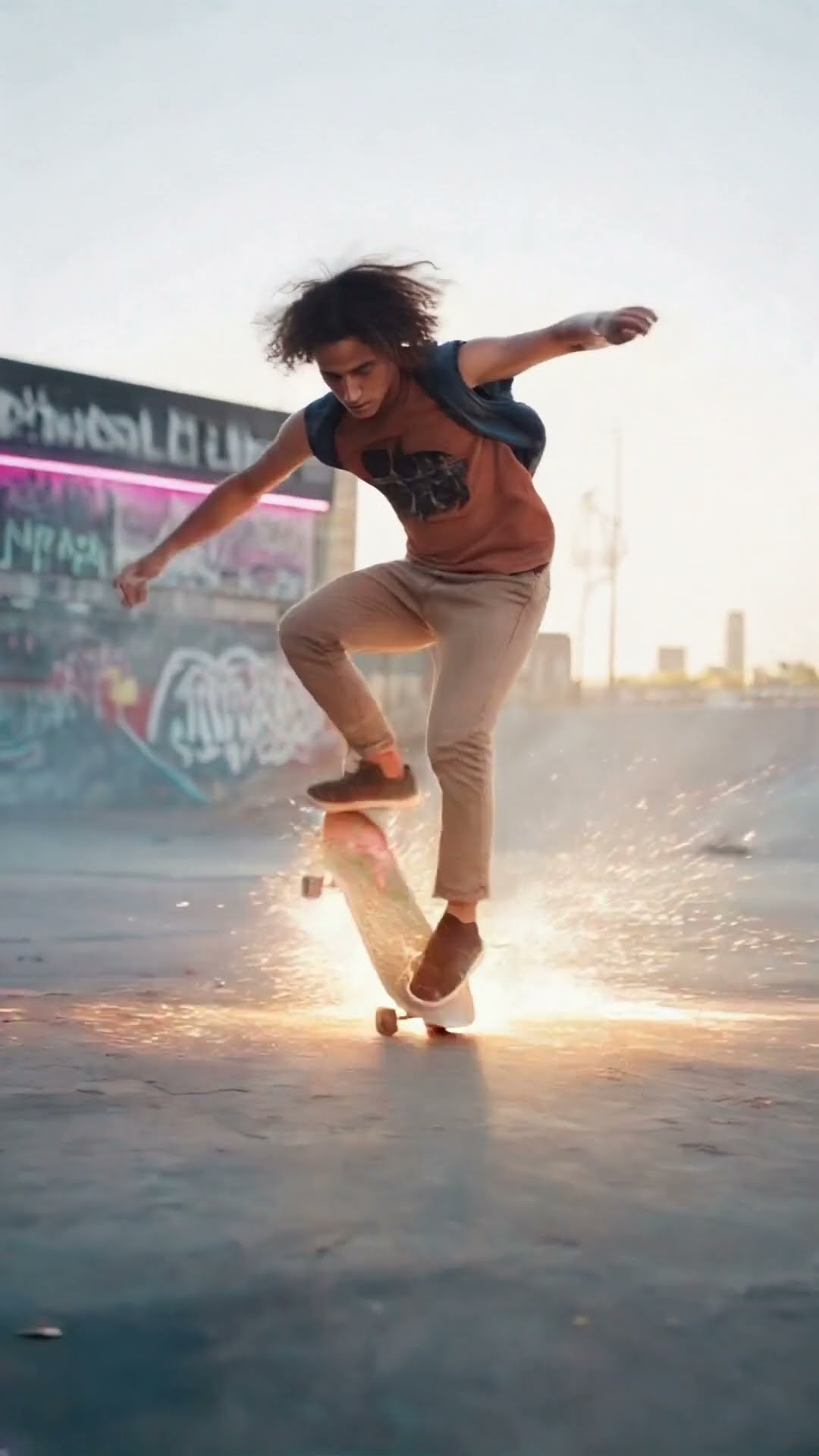 4D Skateboard Tricks Cause SPARKS