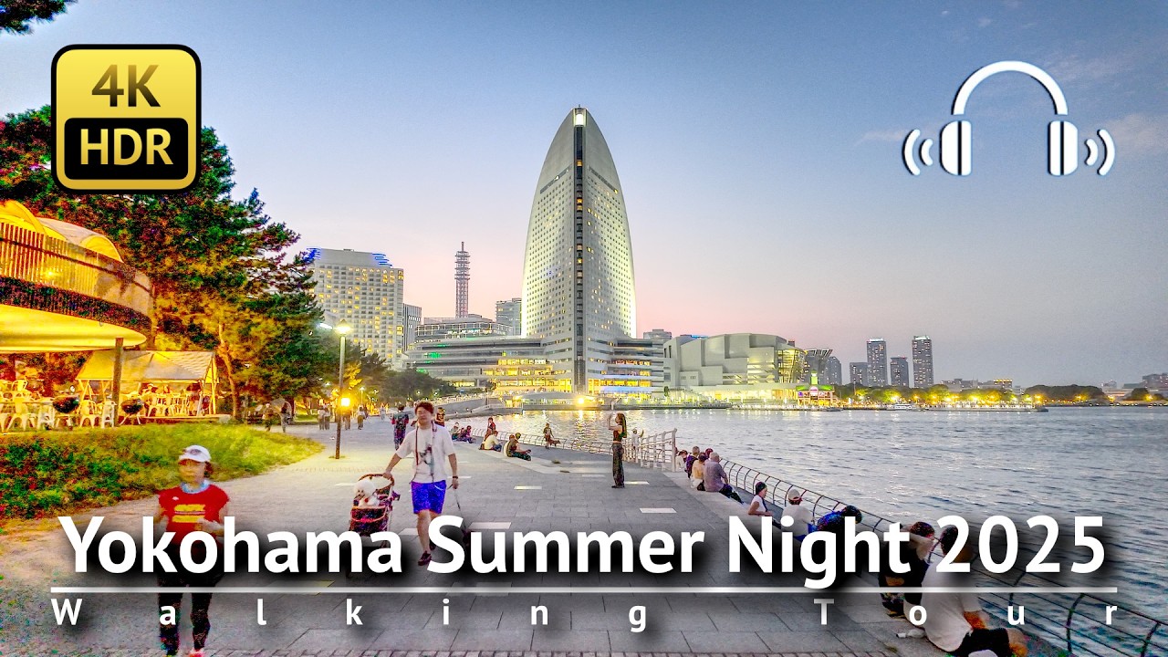 Minato Mirai, Yokohama Summer Night 2025 Walking Tour [4K/HDR/Binaural]