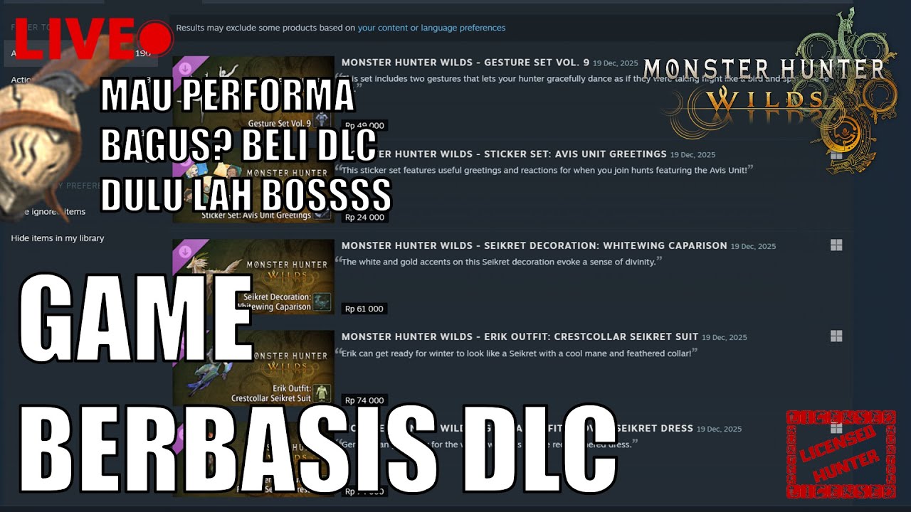 [MHWilds] APAKAH BENAR MAKIN BANYAK DLC MAKIN BAGUS PERFORMA?🔴LIVESTREAM DLC