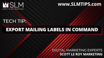 Tech Tip:  Export Mailing Labels in Command