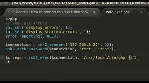 PHP Tutorial  - How to connect to server using ssh2_connect