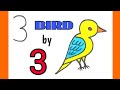 How to draw a cute BIRD . Draw a BIRD by number 3. Easy draw a cute BIRD by number 3 step by step.