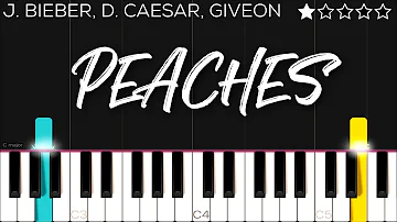 Justin Bieber - Peaches ft. Daniel Caesar, Giveon | EASY Piano Tutorial