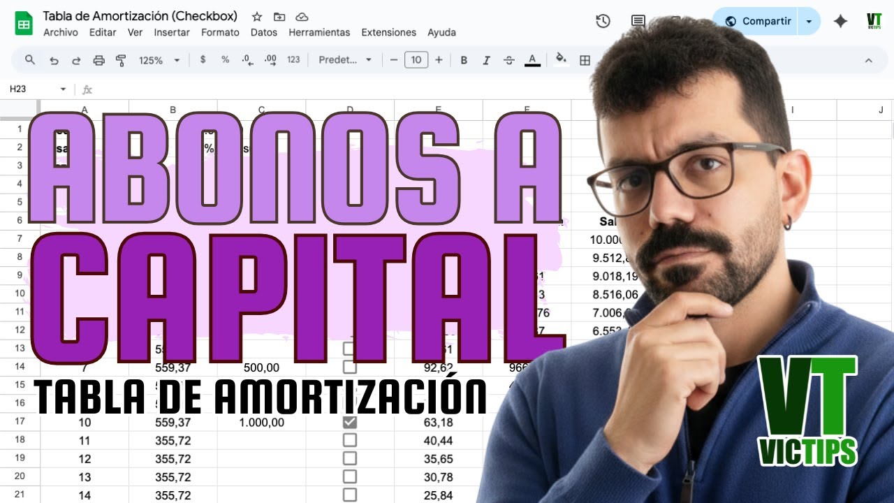 Tabla de Amortización con Abonos a Capital en Google Sheets | ¿Reducir ...