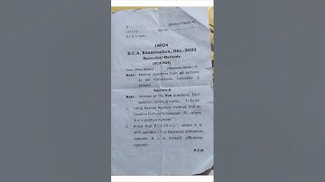 BCA 5th sem exam Dec.2023//Numerical methods//(code-504)CCS University #exam #new #bca