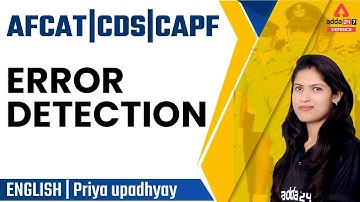 Error Detection for AFCAT,CDS, CAPF 2022 |  Error Detection  | AFCAT 2 2022 | CDS 2 2022
