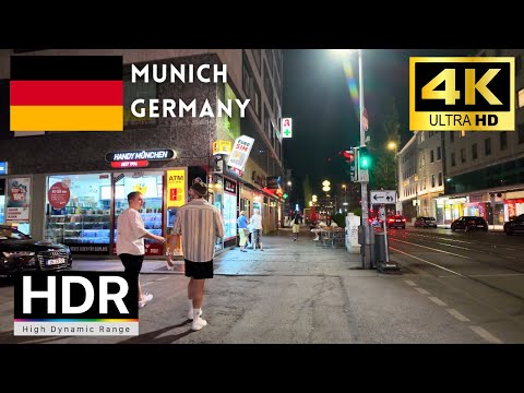 🇩🇪Munich 4k walk - Germany 4K Night Walking Tour｜4K 60fps