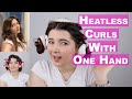 Trying Different Techniques For Heatless Curls With One Hand