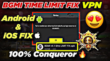 BGMI 6 HOURS LIMIT SOLUTION 😍 HOW TO REMOVE TIME LIMIT IN BGMI | ANDROID & IOS | 4.1 UPDATE | PUBG