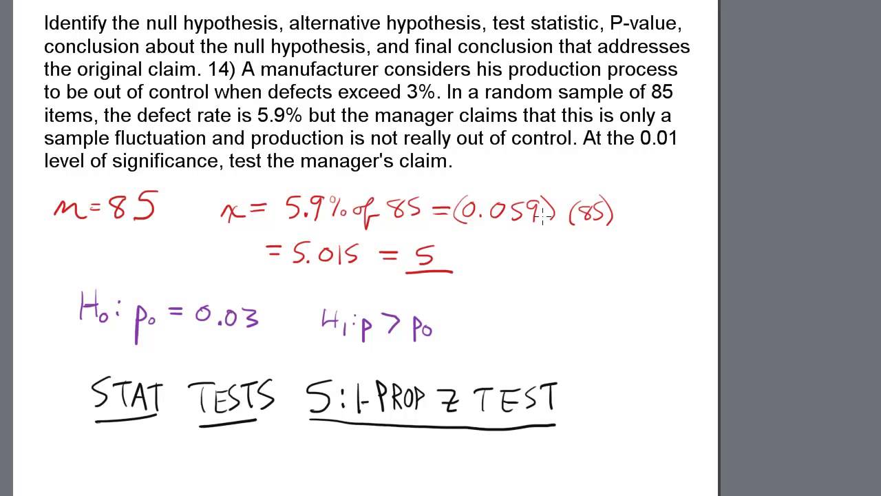 how to find the null hypothesis in statistics