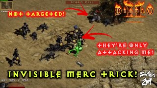 Mercenary Bug: Becoming Invisible, Nothing Attacks Them! 2 Minute Tips - Any Version of Diablo 2