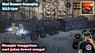 MAZ-7310 Hampir Tenggelam di Sungai, Jalan Apa Ini? - MudRunner Game Offroad screenshot 3