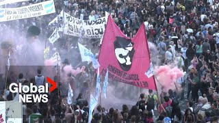 Argentina protests: Thousands march against Milei&#39;s education cuts in Buenos Aires