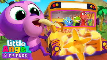 Mix - Monkey Banana Wheels on the Bus | Little Angel And Friends Kid Songs