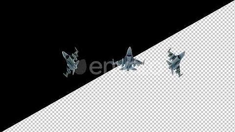 Combat Jet Fighter On Alpha Channel Loops V2 | Motion Graphics - Envato elements