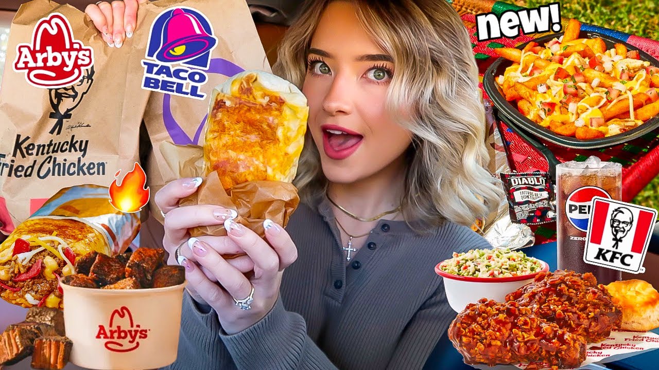 Eating NEW Fast Food Menu Items For 24 HOURS! - YouTube