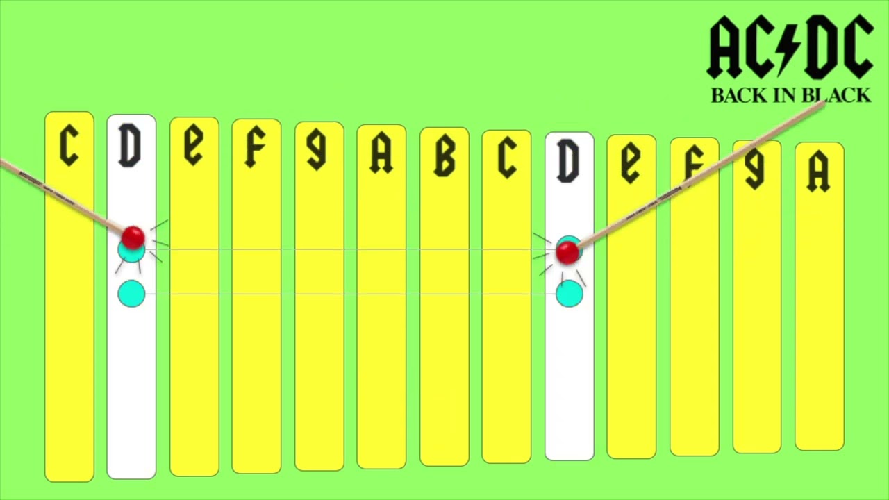 Back in Black by AC/DC - easy, fun play-along (for Orff bars)